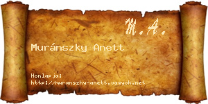 Muránszky Anett névjegykártya