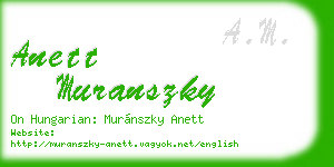 anett muranszky business card