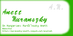 anett muranszky business card